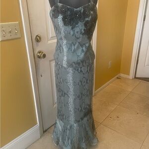 Elegant Green Animal Print two piece skirt set by DVC Exclusive